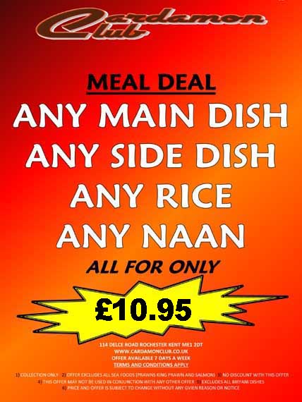 Cardamon Club Special Meal Deal